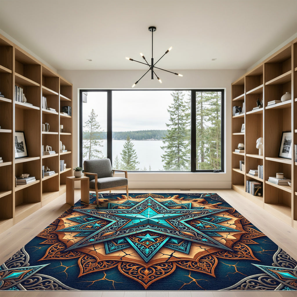 Celestia Turquoise Star Medallion Rug