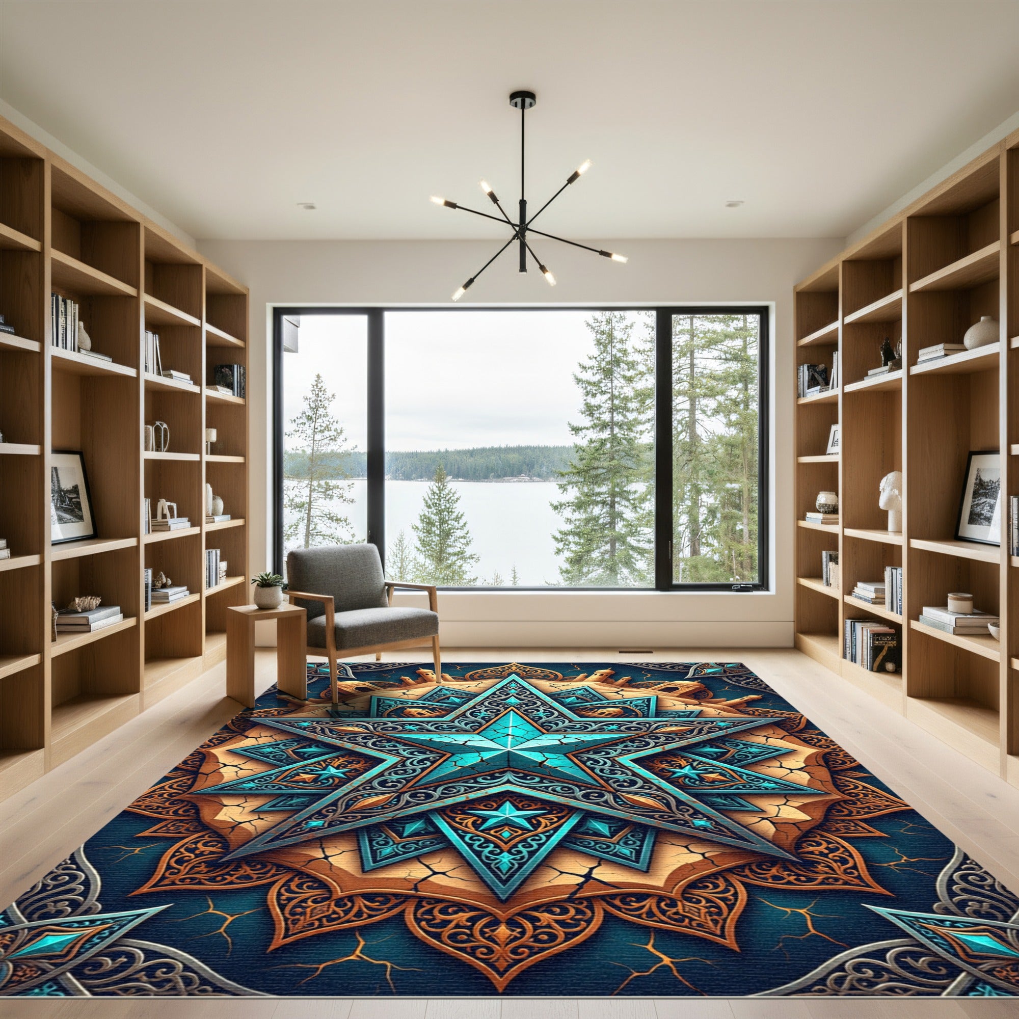 Celestia Turquoise Star Medallion Rug