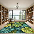 Lush Tropical Anthurium Leaf Botanical Art Rug