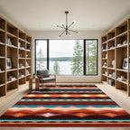RUSTIC BRIGHT TONE STRIPED NAVAJO Rug