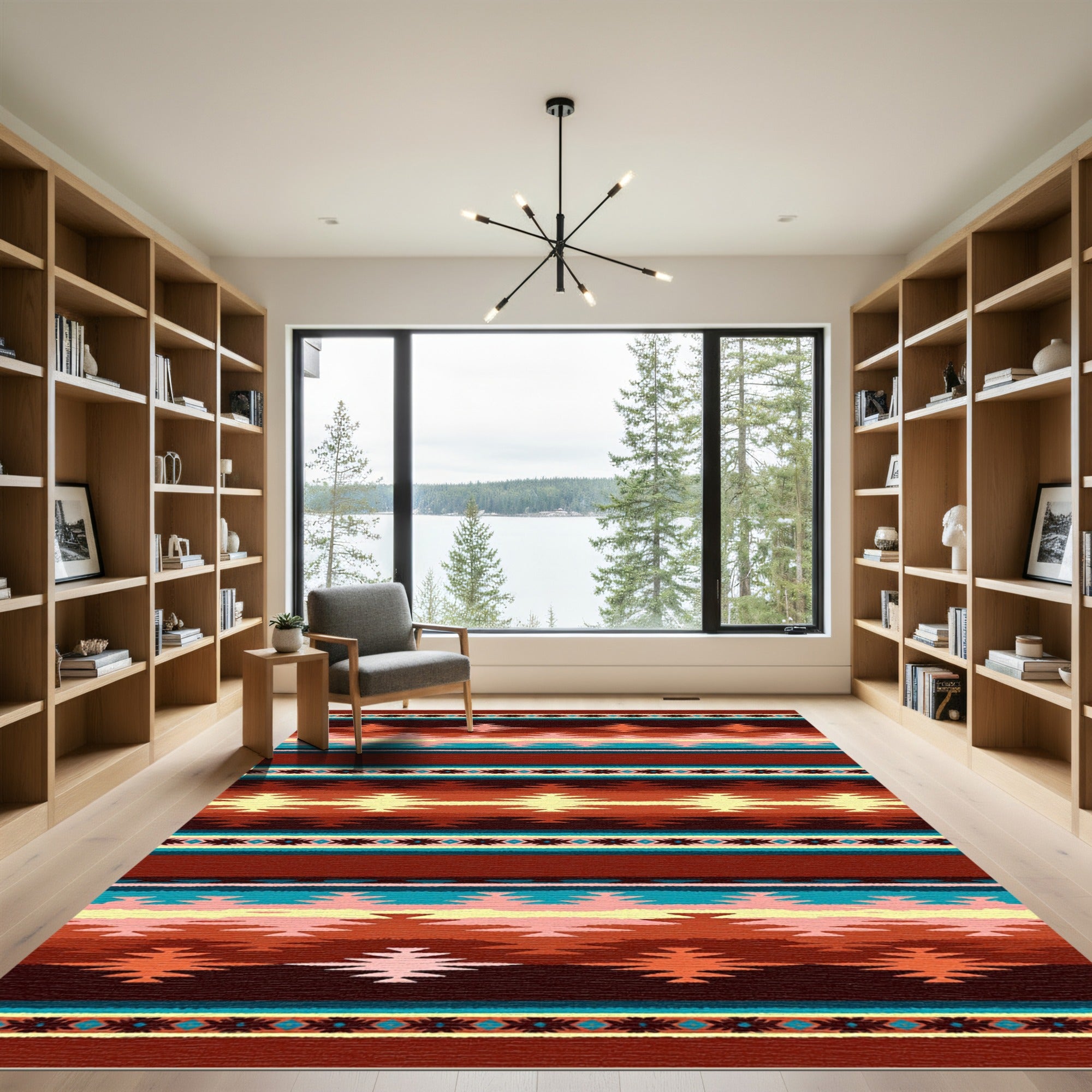 RUSTIC BRIGHT TONE STRIPED NAVAJO Rug