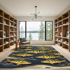 Golden Yellow Perch School Aquatic Art Rug