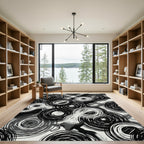 Monochromatic Abstract Interlocking Swirl Rug