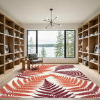 Crimson Fern Botanical Arrangement Rug