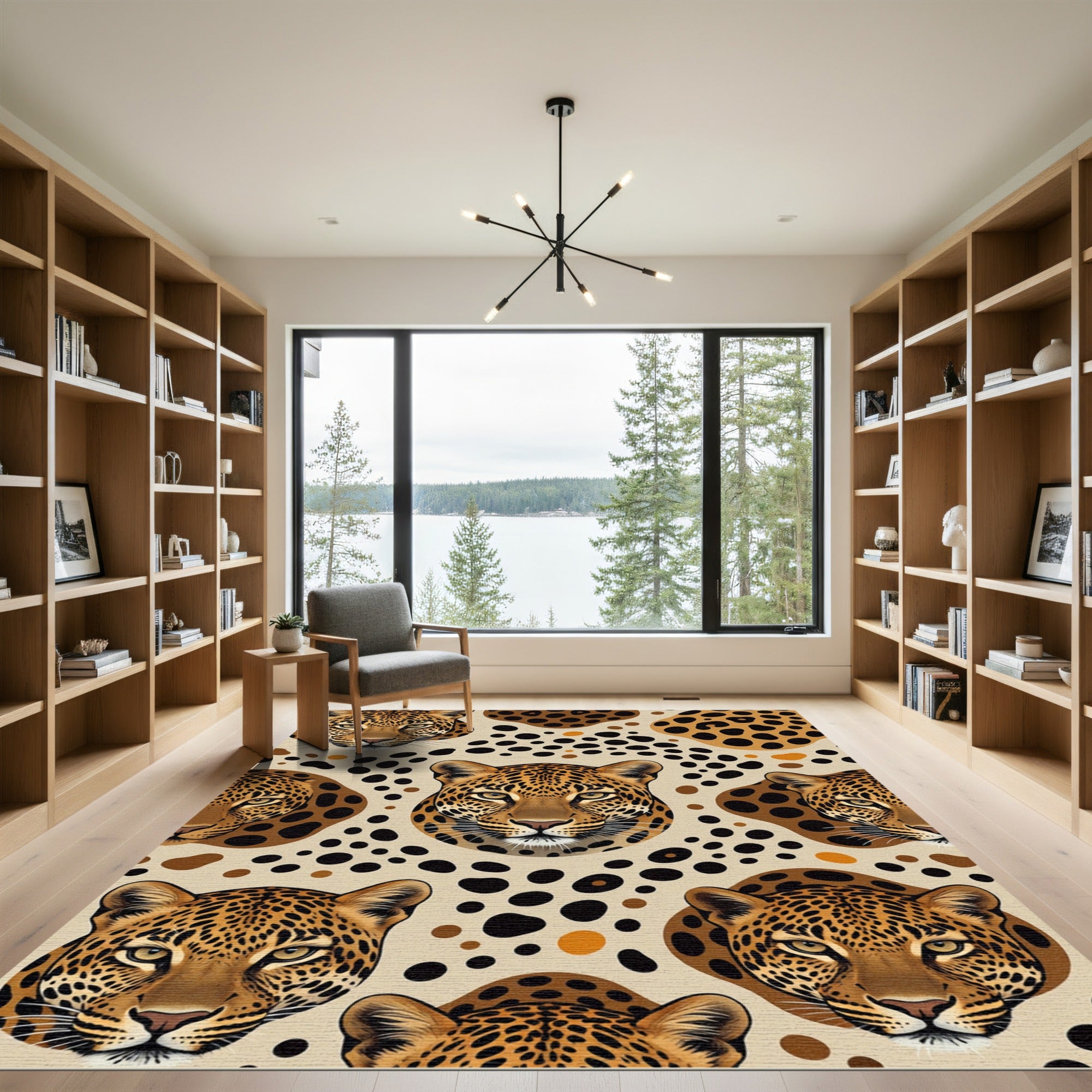 Bold Cheetah Spots Animal Faces Rug