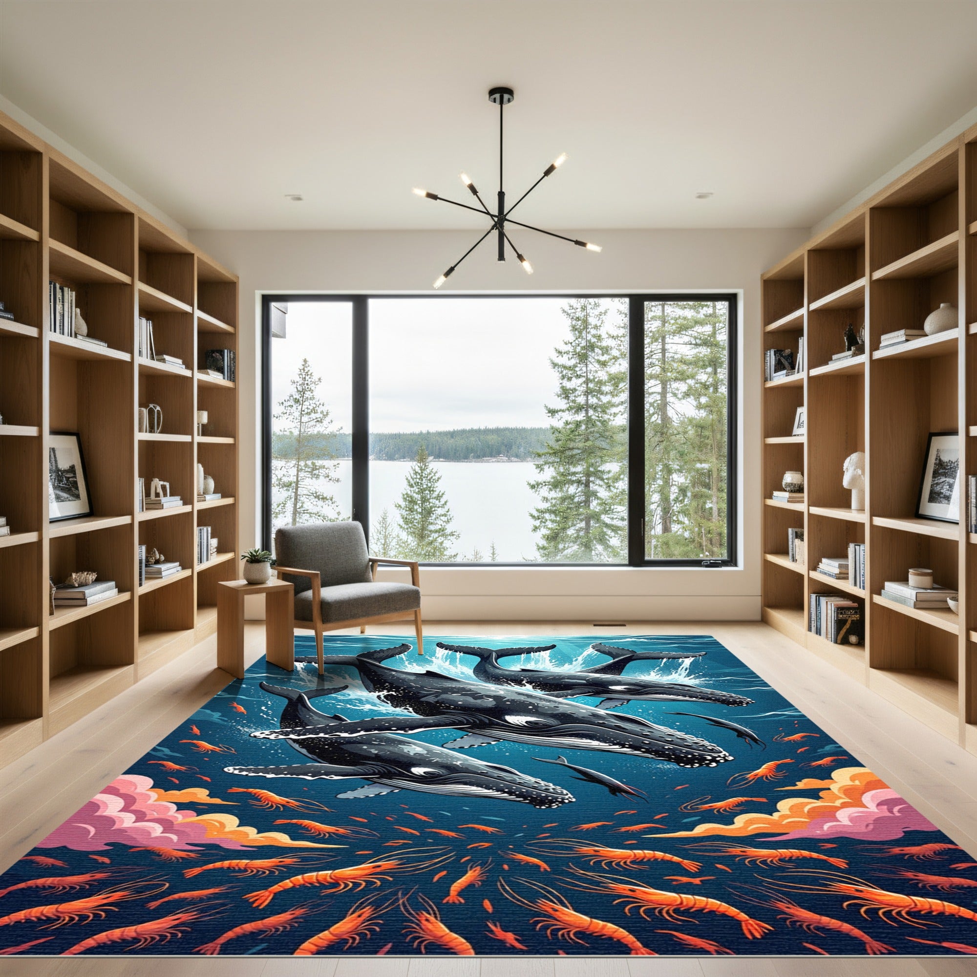 Majestic Humpback Whales Ocean Life Rug