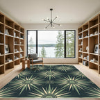 Sage Green Celestial Radiating Star Rug