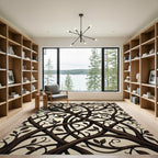 Brown Intertwined Tree Branches Rug
