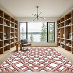 Blush Interlocking Lattice Geometric Rug