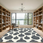 Minimalist Slate Gray Circular Pendant Decor Rug