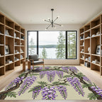 Lavender Wisteria Vine Blossom Rug