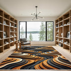 Earthy Terracotta Abstract Canyon Layers Rug