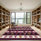 Ethnic Pink Geometric Shield Motif Rug