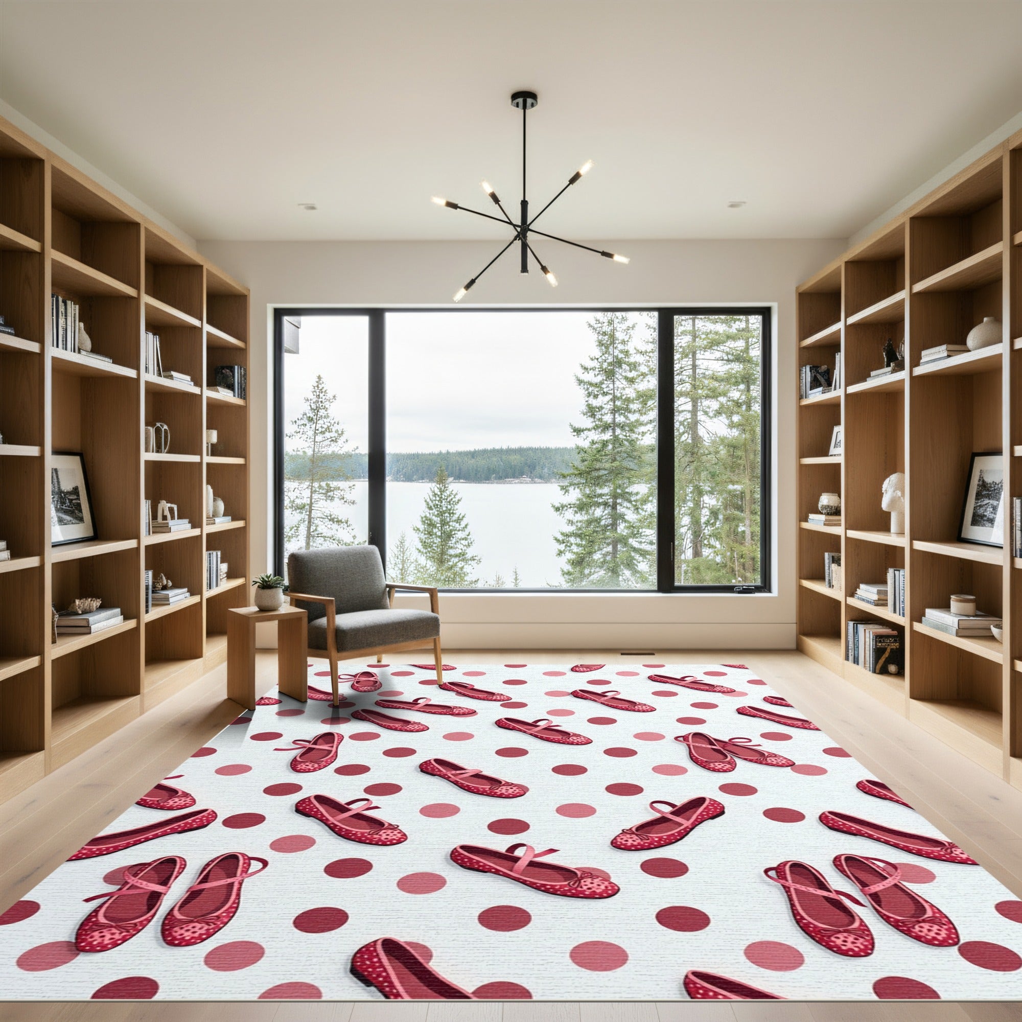 Pink Polka Dot Ballet Flats Rug