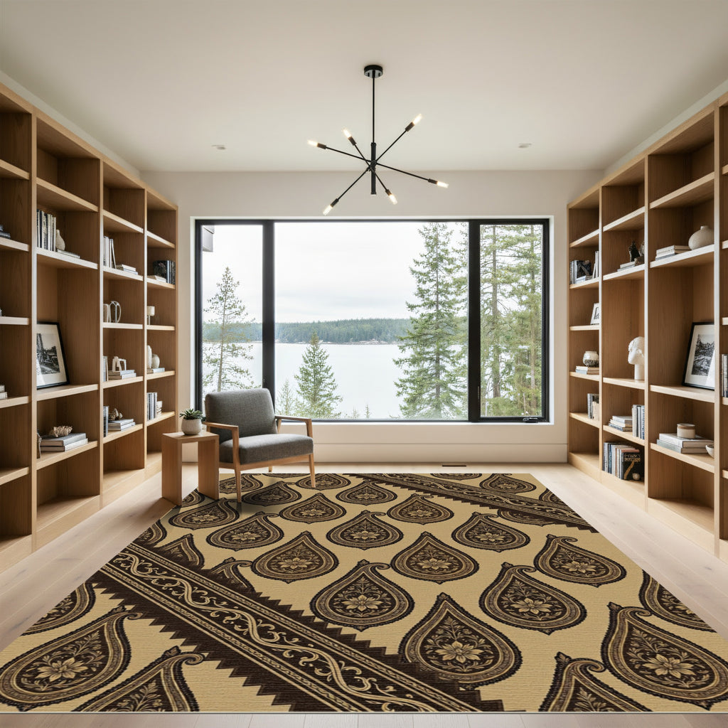 Brown Floral Paisley Medallion Rug