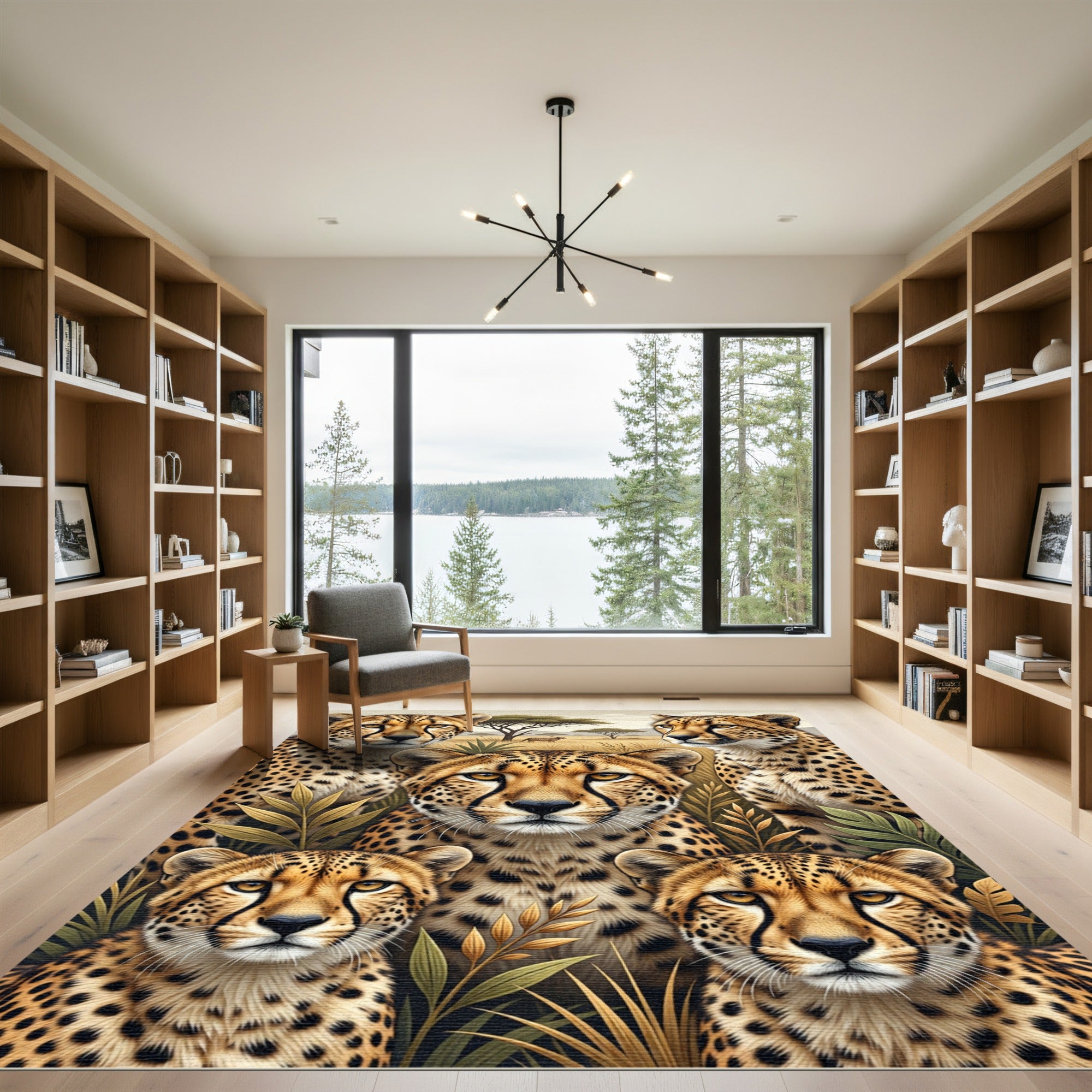 Majestic Gold Cheetah Savannah Portraits Rug