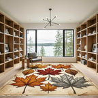 Autumnal Maple Leaf Harvest Collage Rug