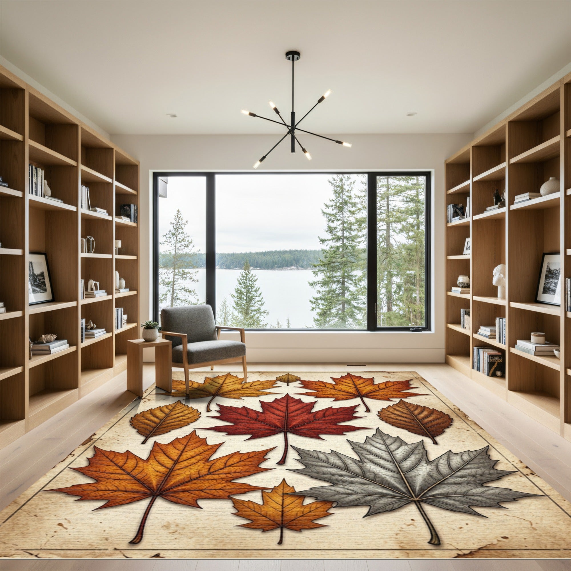 Autumnal Maple Leaf Harvest Collage Rug