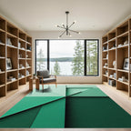 Mint Green Geometric Quadrant Composition Rug