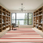 Salmon Modern Wavy Stripe Rug