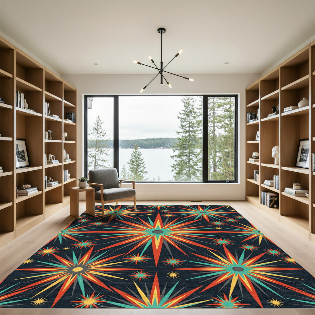 Retro Starburst Bursting Radiance Rug