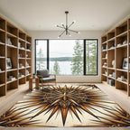 Golden Starburst Elaborate Sunburst Rug
