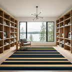 Classic Blue Gold Striped Harmony Rug