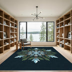 Winter Crystal Pine Snowflake Rug