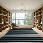 Minimalist Monochrome Linear Gradient Striped Rug