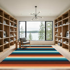 Southwestern Sunset Striped Earthy Tones Rug