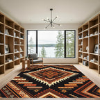 Earthy Southwest Diamond Terracotta Geometric Rug