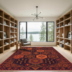 Hexagonal Amber Geometric Tribal Medallions Rug