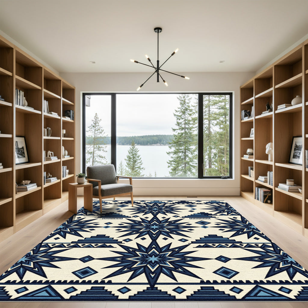 Navajo Blue Star Geometric Rug