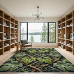 Green Climbing Vine Lattice Rug