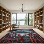 Crimson Heart Barbed Wire Fence Rug