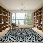 Bold Cheetah Black Dot Portrait Rug