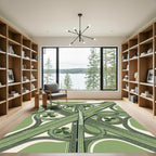 Sage Cloverleaf Highway Interchange Illustration Rug