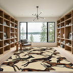 Dynamic Leaping Gazelle Earthy Tonal Rug