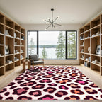 Playful Pink and Peach Leopard Spot Rug