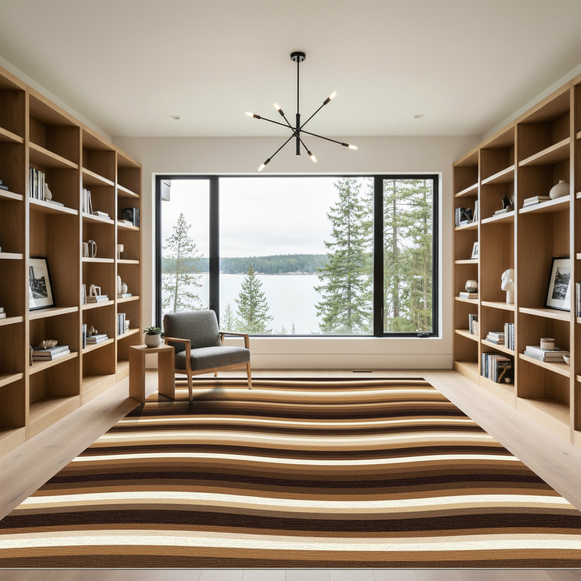 Earthy Tones Wavy Stripe Rug