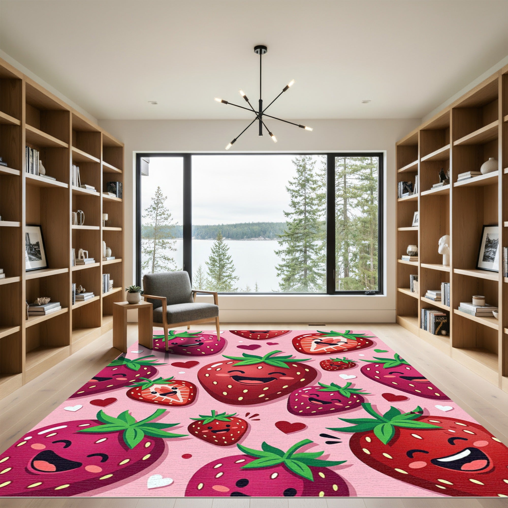 Happy Strawberry Delight Pattern Rug