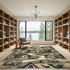 Whimsical Earthy Meadow Mouse Countryside Rug
