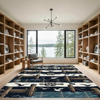 Nautical Navy Harbor Dock Stripe Rug