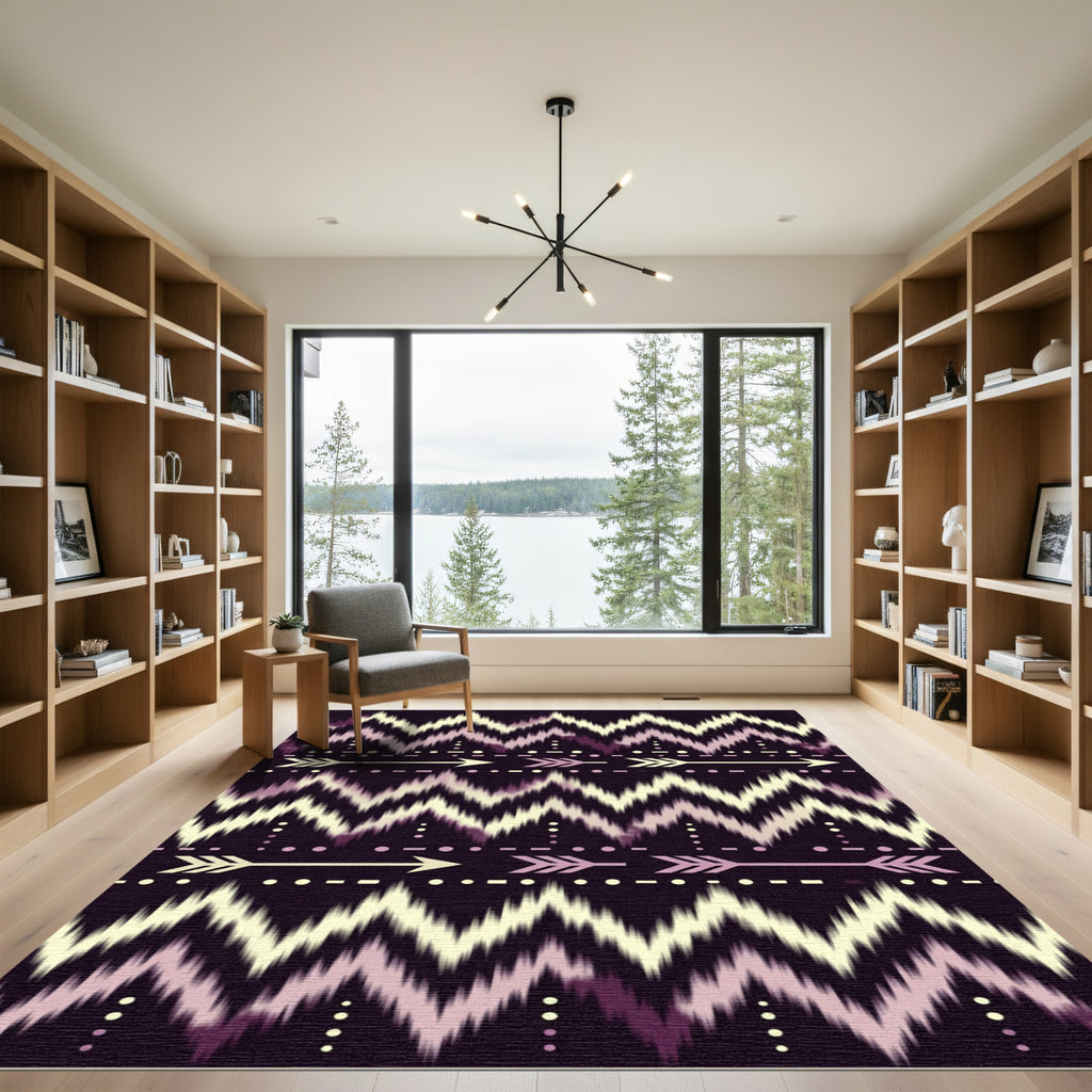 Tribal Arrow Chevron Amber Plum Rug