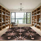 Radiant Heartburst Brown Pink Rug