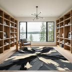 Monochromatic Brushstroke Abstract Rug