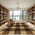 Classic Tan Plaid Lattice Rug