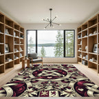 Majestic Crimson Heart Knot Court Rug