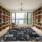 Cracked Stone Brick Texture Rug