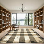 Rustic Textured Buffalo Check Rug